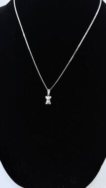 Teddy Bear Pendant 2mm Curb Chain Necklace